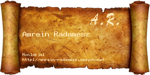Amrein Radamesz névjegykártya